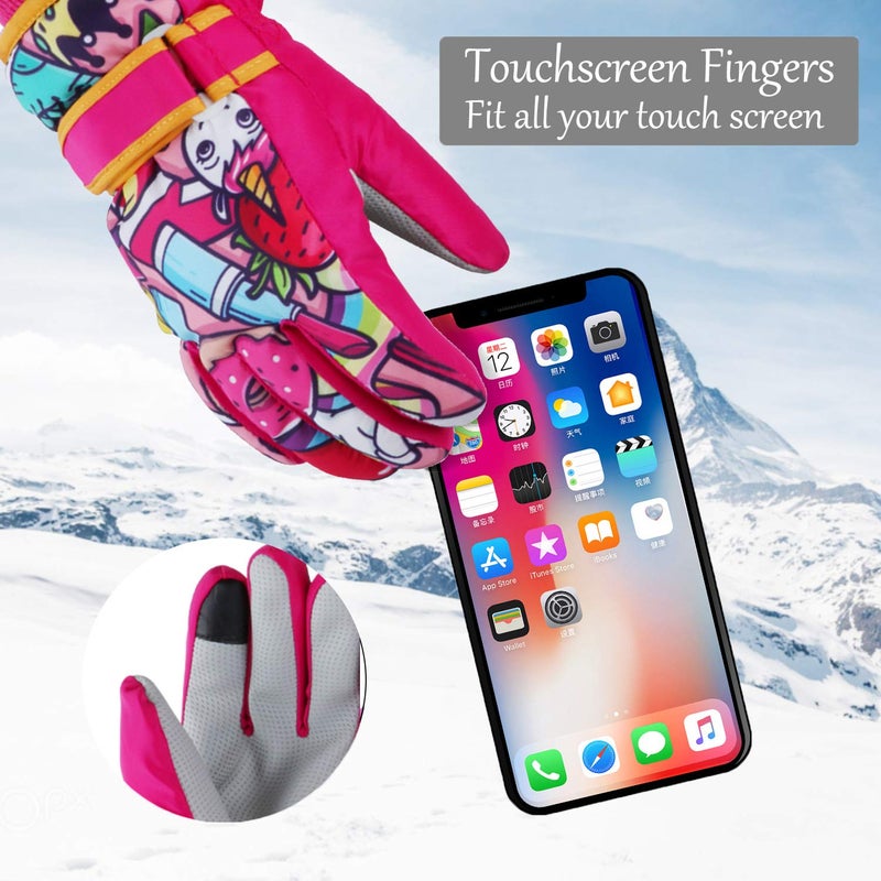 EVBEA Toddler Women Mens Snow Gloves Kids Waterproof Winter Warm Thermal Ski Snowboard Ladies Glove - Image 4